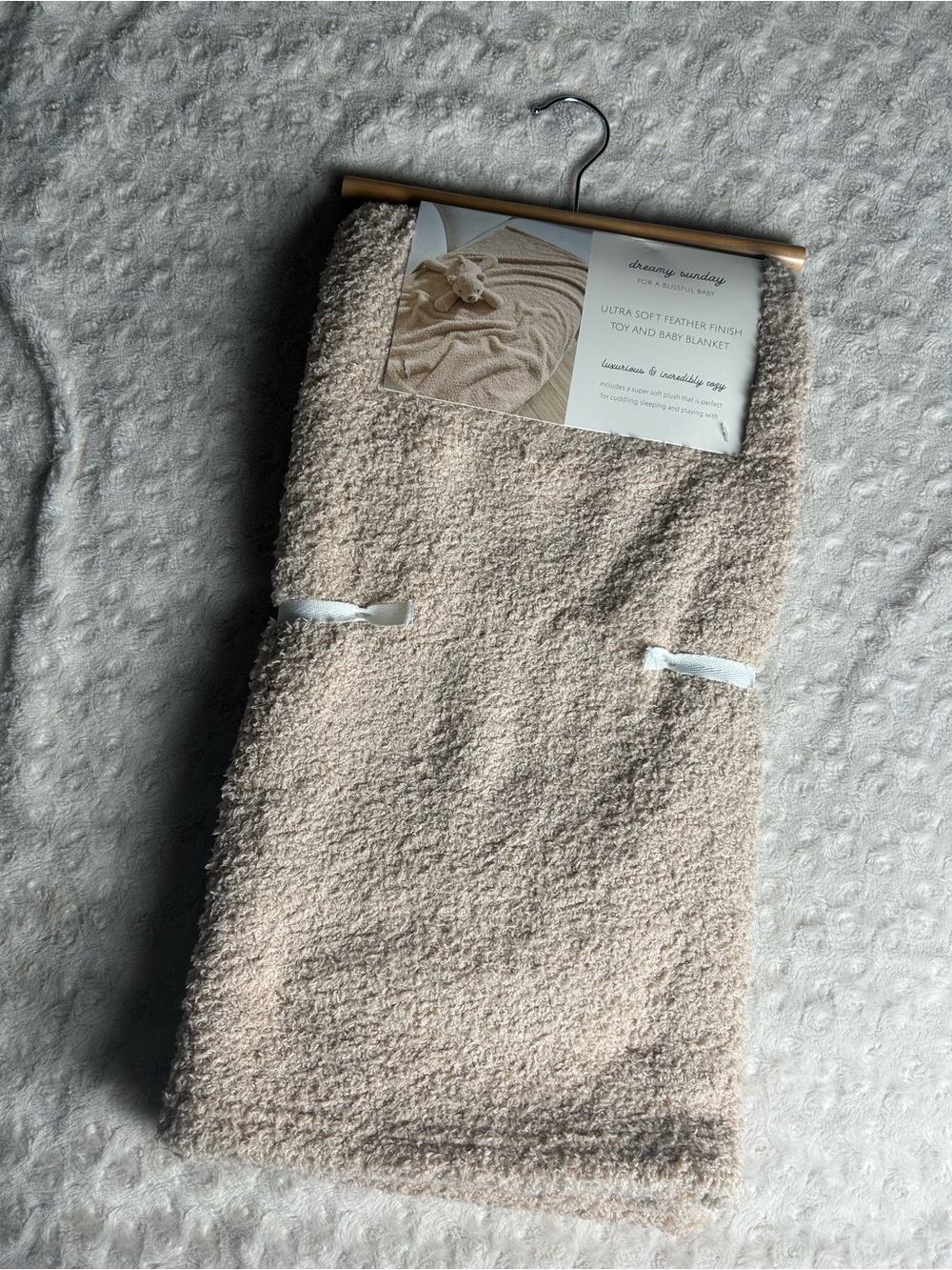 Dreamy Sunday Tan Ultra Soft Feather Finish Baby Blanket SL Home Fashions NEW